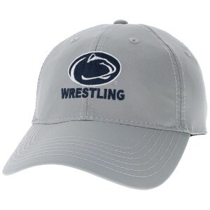 cool fit gray hat with stitched Penn State Athletic Logo and Wrestling